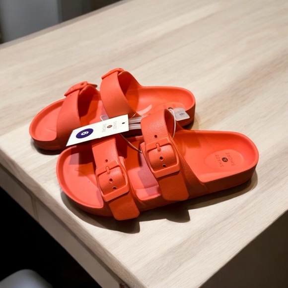 Shade & Shore Women’s Double Buckle Slide Sandals – Orange – Size 6 – NWT - Picture 5 of 6
